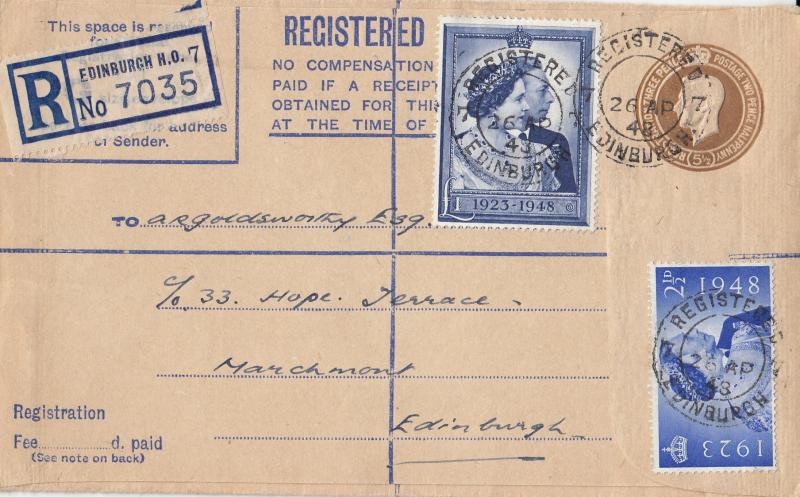 1948 (04) Silver Wedding - Registered Envelope (Sealed) - Edinburgh CDS