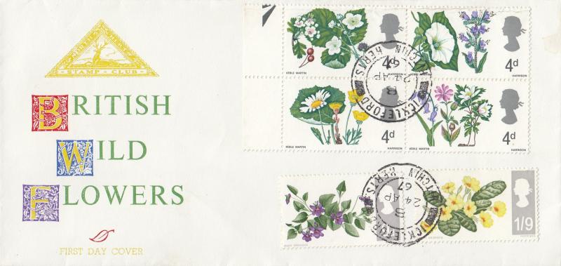 1967 (04) Flowers - Ord - North Herts Stamp Club - Ickleford, Hitchin CDS