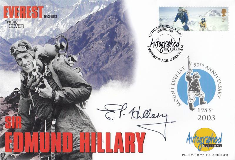 2003 (04) Extreme Endeavours - Westminster 'Autograph Editions' Official - Signed by Sir Edmund Hillary (With News Chronicle)