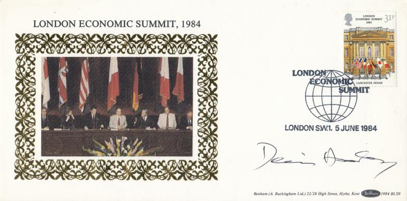1984 (06) Summit - Benham BLS 9 - London SW12 (Globe) H/S - Signed by Dennis Healey