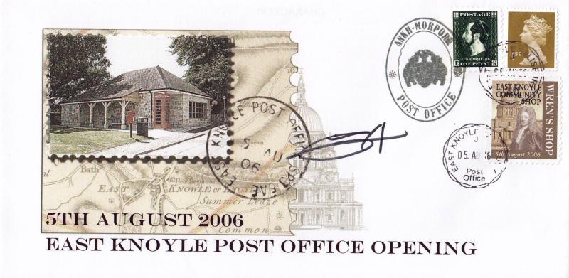 2006 (08) East Knoyle Post Office Opening Cover - Signed by the late Terry Pratchett