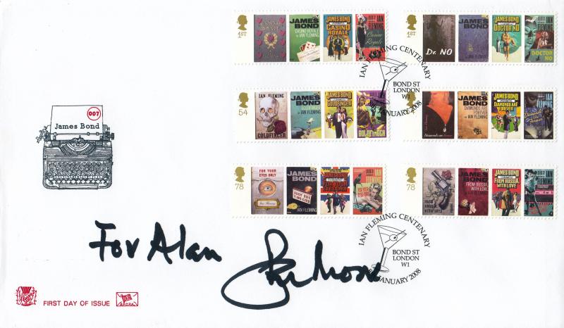2008 (01) James Bond (Stamps) - Stuart - Bond St H/S - Signed by Roger Moore