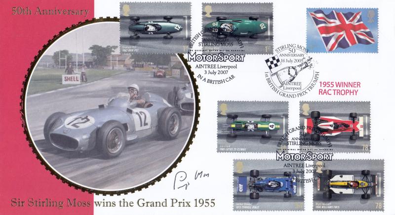 2007 (07) Grand Prix - Internet '50th Anniversary Win' Official - Signed Stirling Moss