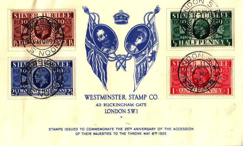 1935 (05) Silver Jubilee - Westminster Stamp Co Cover - London SW1 CDS