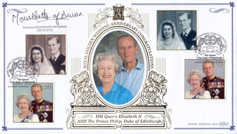 1997 (11) Golden Wedding - Benham SPG 36 'Windsor' Official - Signed by Countess Mountbatten of Burma