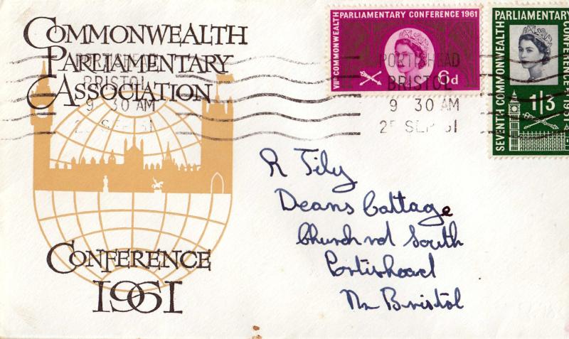 1961 (09) Parliamentary Conference - Colour Westminster & Globe Image Cover - Portishead 'Kragg' Slogan