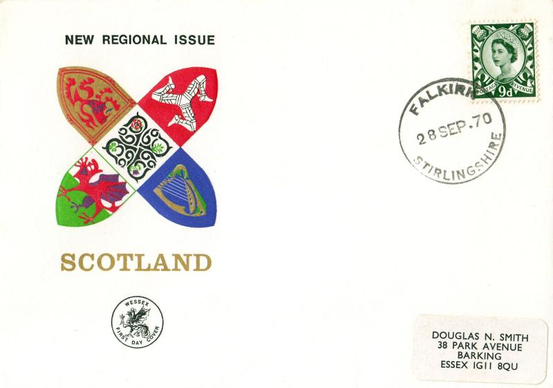 1970 (09) 9d Scottish Regional - Wessex (4 Logos) Cover - Falkirk CDS