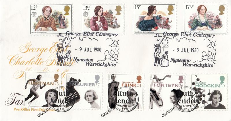 1980 (07) Women - PO - George Eliot Centenary H/S - Doubled with the 1996 Women Set and a Ruth Rendell H/S