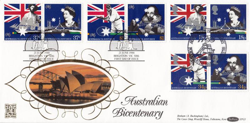 1988 (06) Australia - Benham SPG 5 - Double UK & Australia Sets - Portsmouth & Brighton H/S's