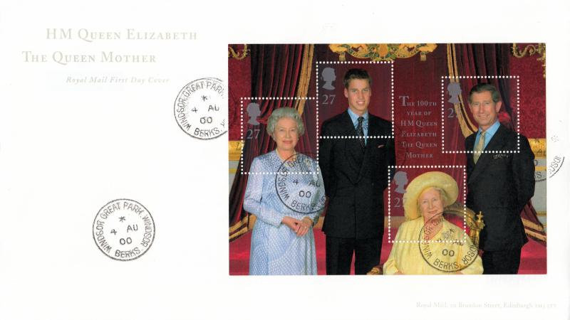 2000 (08) Queen Mother M/S - RM - Windsor Great Park CDS