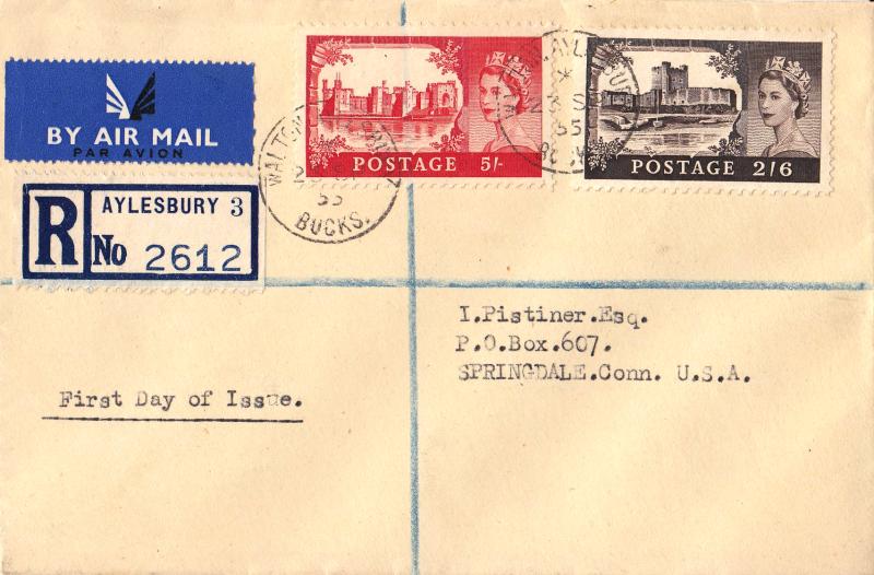 1955 (09) 2/6d & 5/- Castle High's - Plain - Aylesbury CDS