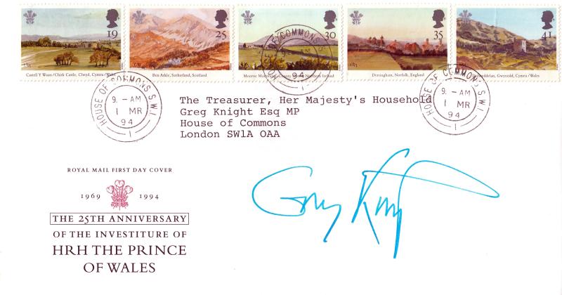 1994 (03) Prince of Wales Paintings - RM - House of Commons CDS - Signed Greg Knight MP