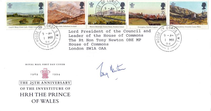 1994 (03) Prince of Wales Paintings - RM - House of Lords CDS - Signed Tony Newton MP