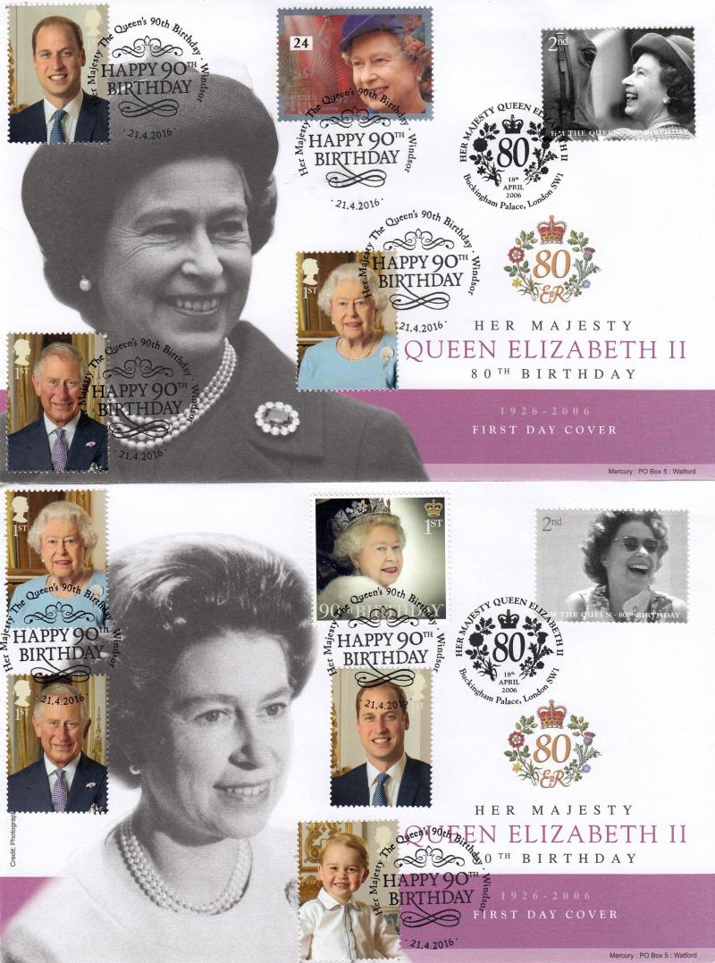 2006 (04) Queen's 80th Birthday - Westminster 'Mercury' Official's (x 8) - Doubled 2016 90th Birthday Set