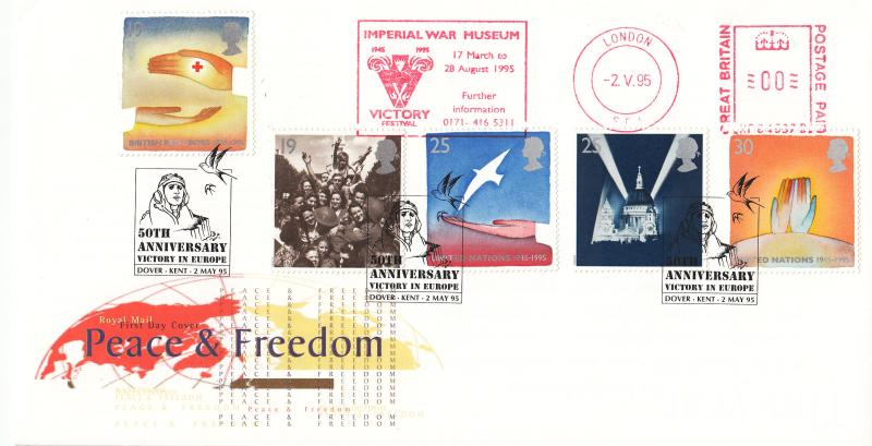 1995 (05) VE Day - RM - Dover H/S + Imperial War Museum 1945-1995 Victory Festival Meter Mark