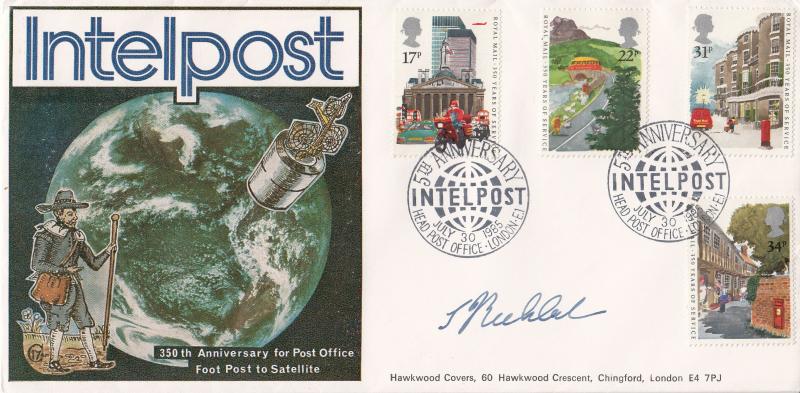 1985 (07) Royal Mail - Hawkwood 'Intelpost' Official - Signed by Dr John Becklake