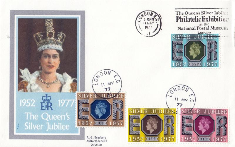 1977 (05) Jubilee - Philart - Silver Jubilee Philatelic Exhibition At The National Postal Museum Slogan (London EC Version)