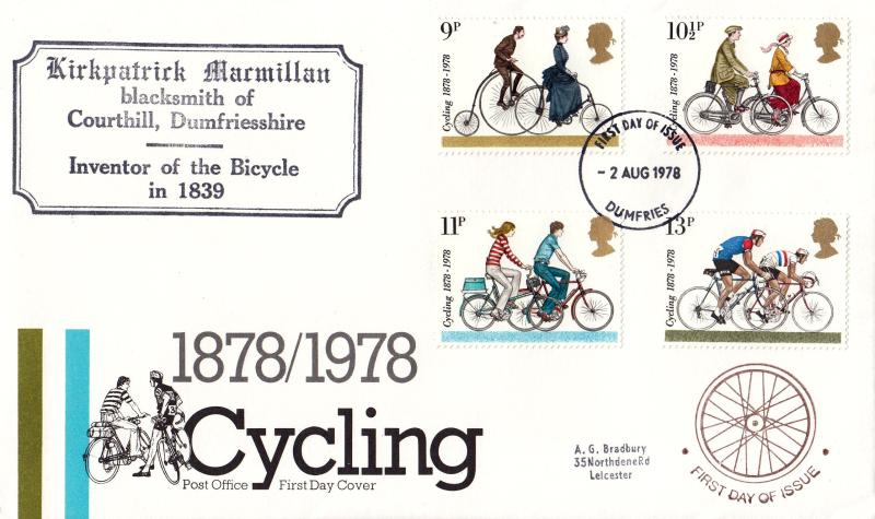 1978 (08) Cycling - PO - Dumfries FDI (With Cachets)