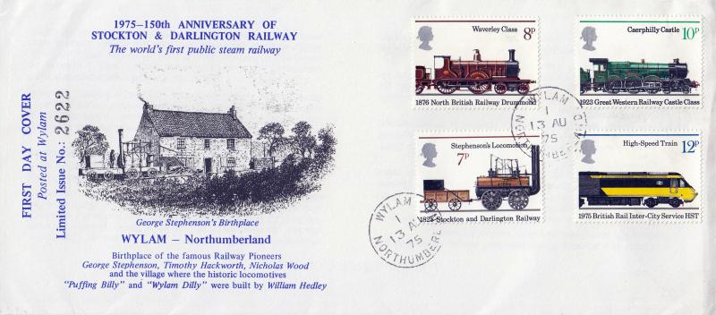 1975 (08) Stockton & Darlington Railway - Round Table Official - Wylam CDS