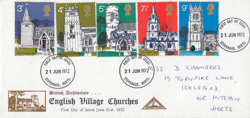1972 (06) Churches - North Herts Stamp Club - Stevenage FDI