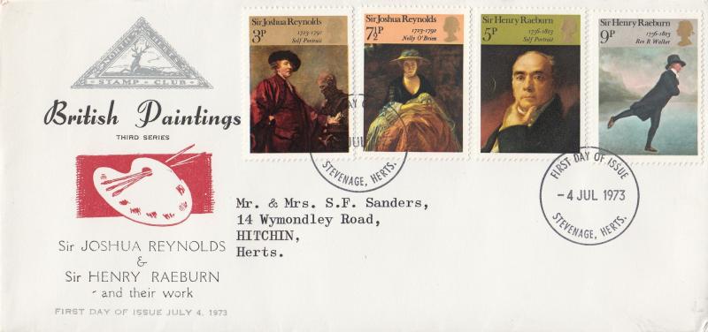 1973 (07) Paintings - North Herts Stamp Club - Stevenage FDI