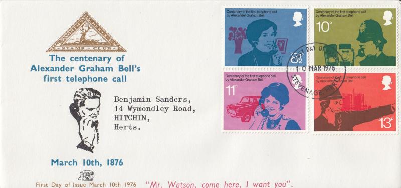 1976 (03) Telephones - North Herts Stamp Club - Stevenage FDI