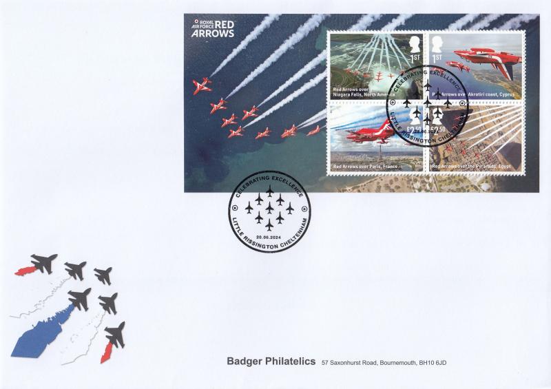 2024 (06) Red Arrows (M/S - No Barcode) - Badger Philatelics Official