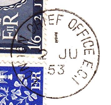 1953 (06) Coronation - Artcraft (Pair) - London Chief Office PRE-DATED ERROR CDS