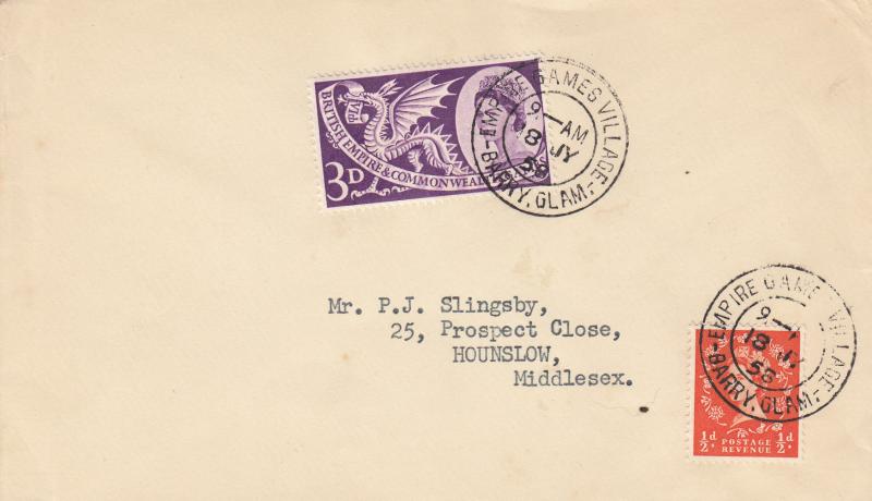 1958 (07) Commonwealth Games - Plain - 3d - Empire Games Village CDS