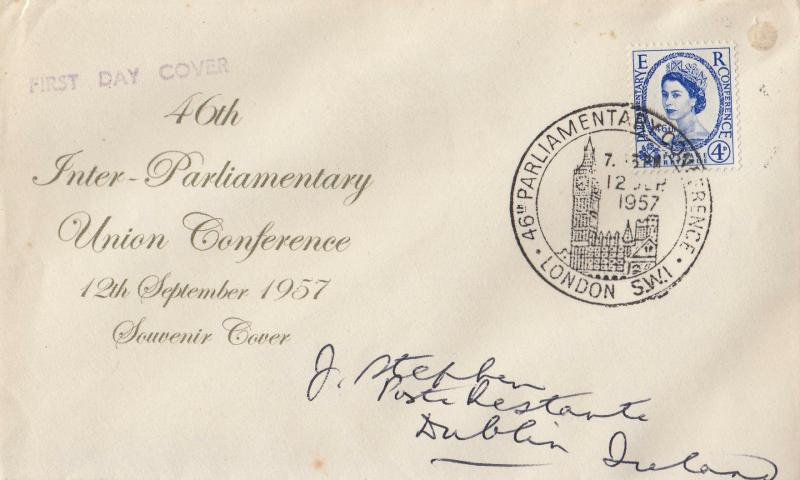 1957 (09) Parliamentary Conference - Display Text Cover - 'Big Ben' H/S